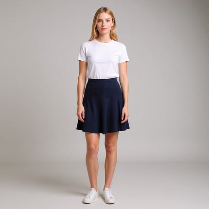 Reiss Navy Christa Fit & Flare Short Skirt-Quality Brands Outlet-