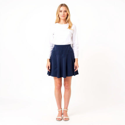 Reiss Navy Christa Fit & Flare Short Skirt-Quality Brands Outlet-