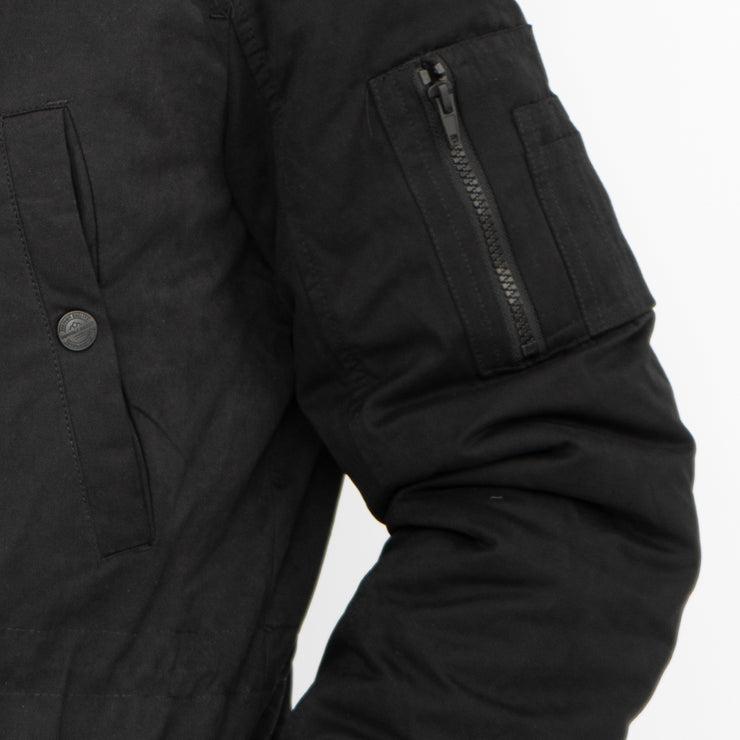 Black Shower Resistant Hooded Parka Coat