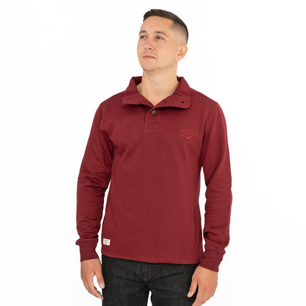 Saltrock Men Dark Red Sweater Funnel Neck Long Sleeve Sweatshirt-Quality Brands Outlet-