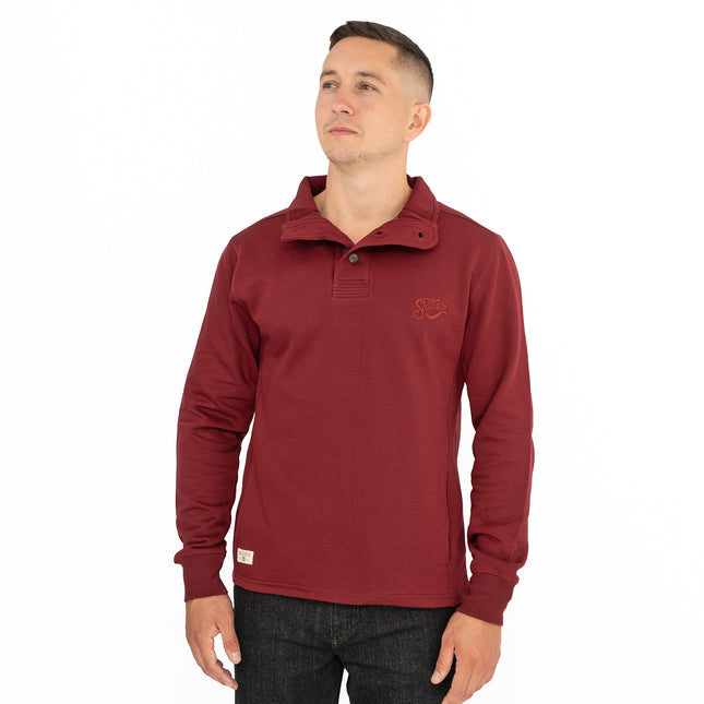 Saltrock Men Dark Red Sweater Funnel Neck Long Sleeve Sweatshirt-Quality Brands Outlet-
