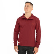 Saltrock Men Dark Red Sweater Funnel Neck Long Sleeve Sweatshirt