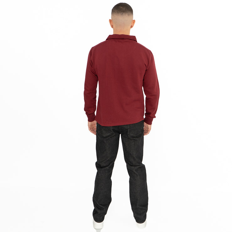 Saltrock Men Dark Red Sweater Funnel Neck Long Sleeve Sweatshirt