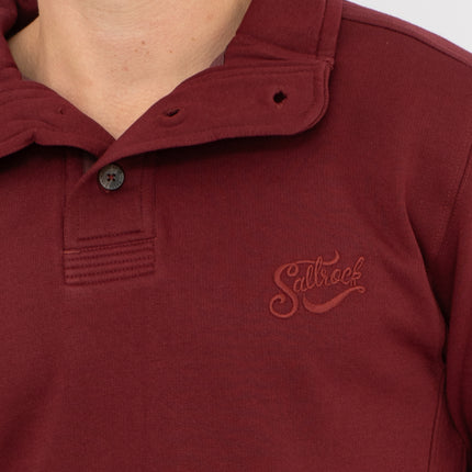 Saltrock Men Dark Red Sweater Funnel Neck Long Sleeve Sweatshirt-Quality Brands Outlet-