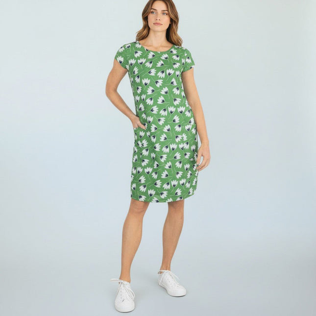 Seasalt River Cove Dress in Green Floral Print-Quality Brands Outlet-