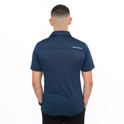 Under Armour Mens HeatGear Golf Sports Navy Blue Polo Shirt Casual Tops-Quality Brands Outlet-