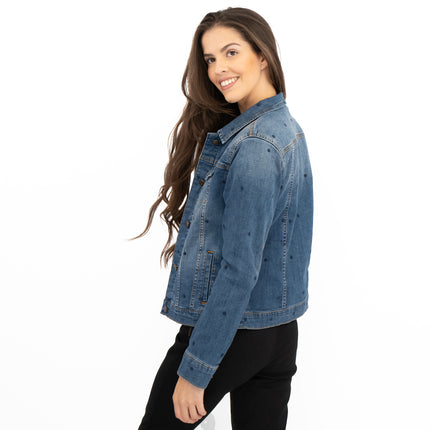 White Stuff Spotty Denim Jacket-Quality Brands Outlet-