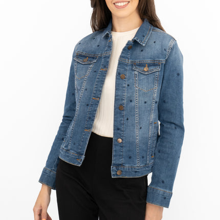 White Stuff Spotty Denim Jacket-Quality Brands Outlet-