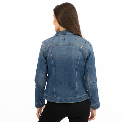White Stuff Spotty Denim Jacket-Quality Brands Outlet-
