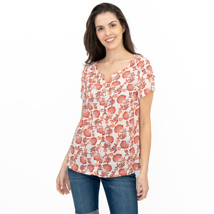 Seasalt Womens Spring Window Top Scallop Floral Chalk-Quality Brands Outlet-
