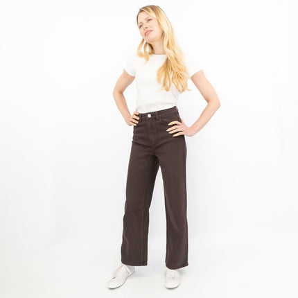 M&S Wide Leg Jeans Chocolate Brown