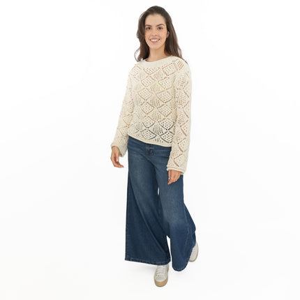 M&S Cotton Blend Diamond Stitch Jumper - Quality Brands Outlet