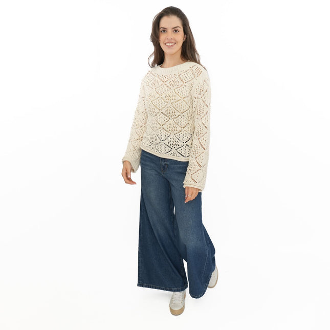 M&S Cotton Blend Diamond Stitch Jumper-Quality Brands Outlet-