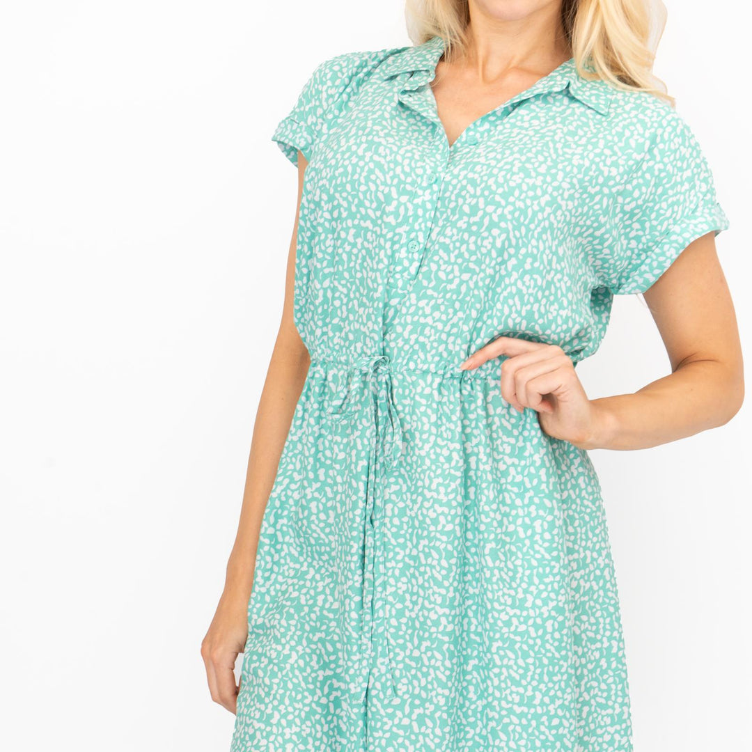Joules Anne Aqua Green Tie Waist Dress - Relaxed Fit Elegance  Quality  Brands Outlet