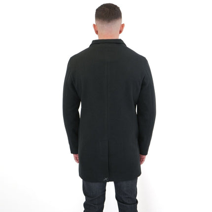 M&S Mens Funnel Neck Coat Black - Quality Brands Outlet