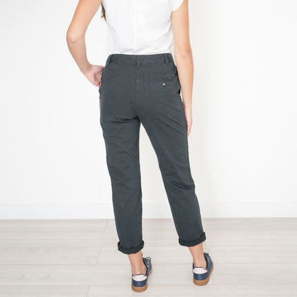 M&S Cotton Rich Tapered Ankle Grazer Chinos Black-Quality Brands Outlet-