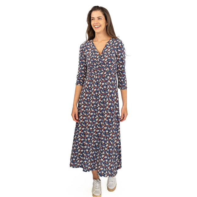 Seasalt Black Floral Chacewater Jersey Midi Dress-Quality Brands Outlet-