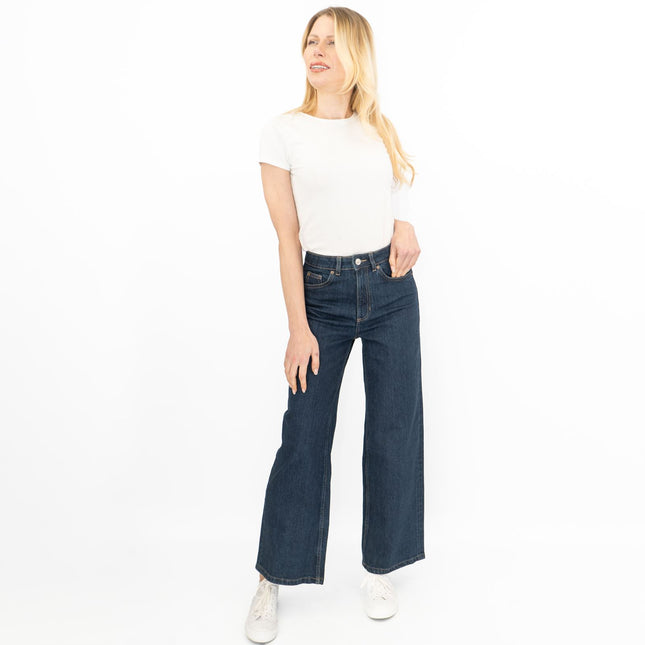 M&S Wide Leg Blue Jeans Dark Indigo