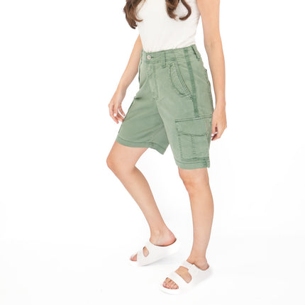 M&S Cargo Shorts Classic Cotton Lyocell Green Easy Wear - Quality Brands Outlet