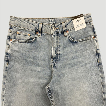 M&S Boyfriend Ankle Grazer Jean Light Indigo Relaxed Fit Casual Denim - Quality Brands Outlet