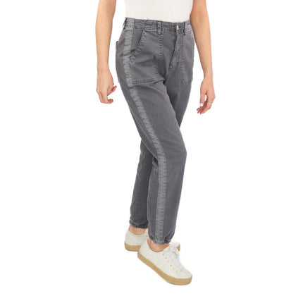 M&S Cotton Rich Slim Fit Trousers Stretch Elasticated Cuff Navy - Quality Brands Outlet