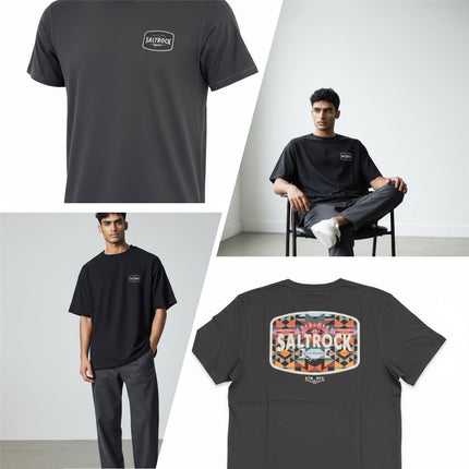 Saltrock Charcoal Grey Graphic T-Shirt-Quality Brands Outlet-