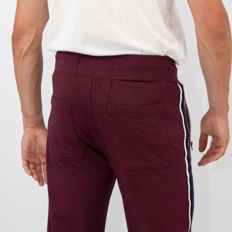 True Religion Mens Burgundy Zip Pockets Joggers Sweatpants