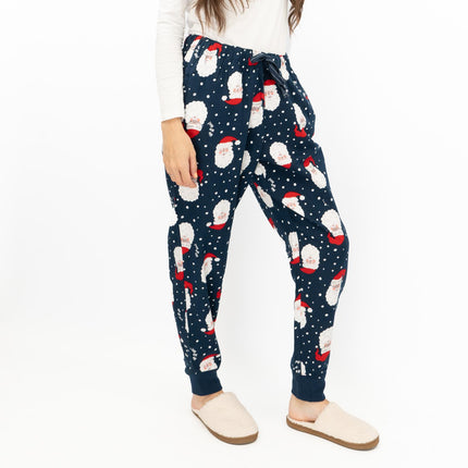 Old Navy Gap Womens Navy Santa Head Christmas Jogger Style Pyjama Bottoms Elasticated Waist Trousers-Quality Brands Outlet-