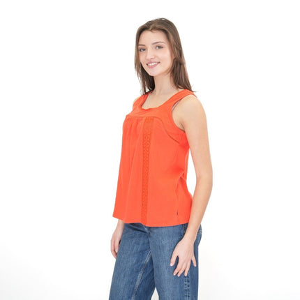 Weird Fish Red Chelle Square Neck Jersey Vest Top - Quality Brands Outlet