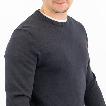 Crew Clothing Mens Knitted Jumper Long Sleeve Navy-Quality Brands Outlet-