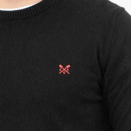 Crew Clothing Mens Knitted Jumper Long Sleeve Black-Quality Brands Outlet-