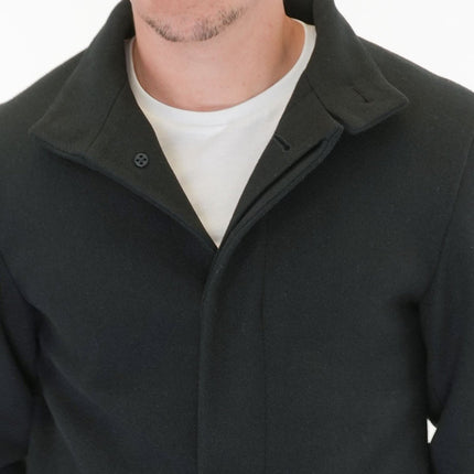 M&S Mens Funnel Neck Coat Black - Quality Brands Outlet