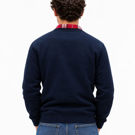 Mens Sweatshirts Classic Logo Print Long Sleeve Tops - Dark Navy-Quality Brands Outlet-