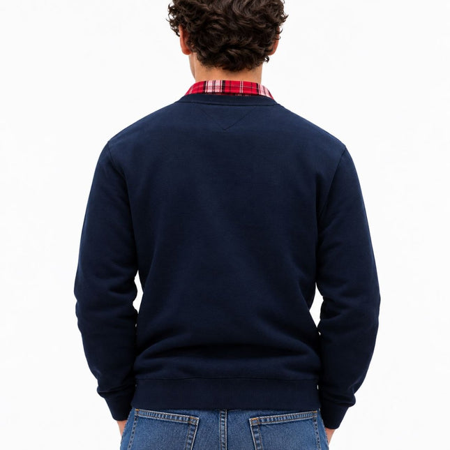 Mens Sweatshirts Classic Logo Print Long Sleeve Tops - Dark Navy-Quality Brands Outlet-