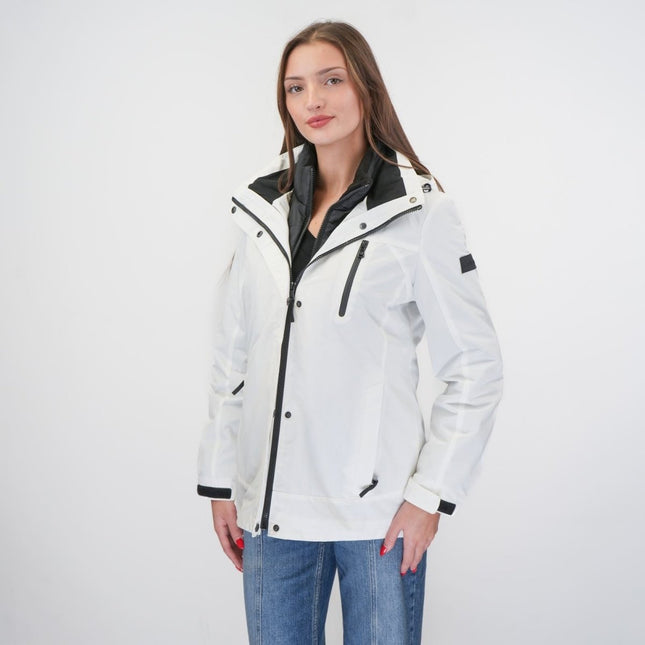 3 - in - 1 Waterproof Ski Jacket White with Detachable Insert - Quality Brands Outlet