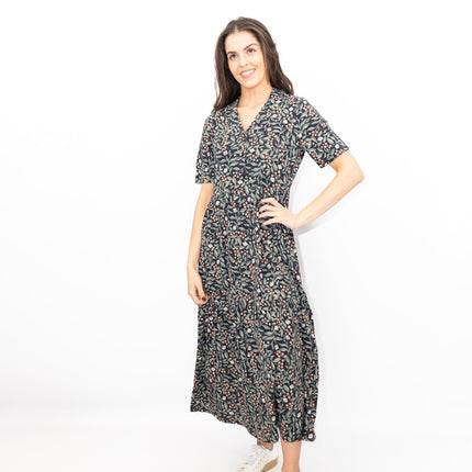 Seasalt Grey Priddacombe Short Sleeve Midi Dress-Quality Brands Outlet-