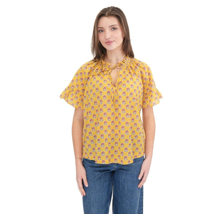 Joules Yellow Melissa Blouse Short Sleeve - Quality Brands Outlet