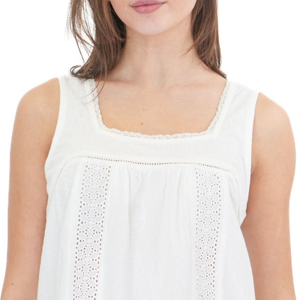 Weird Fish White Chelle Square Neck Jersey Vest Top - Quality Brands Outlet