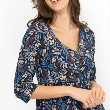 Seasalt Maggie Blue Maxi Dress Folk Meadow Maritime-Quality Brands Outlet-