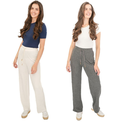 M&S Waffle Lounge Pants Ivory Trousers-Quality Brands Outlet-