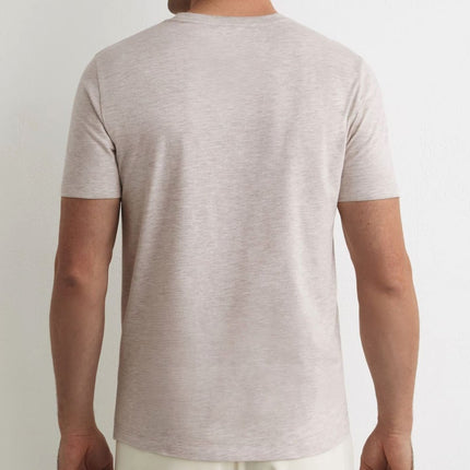Bless Cotton T-Shirt Wheat Melange Beige Short Sleeve Tops - Quality Brands Outlet