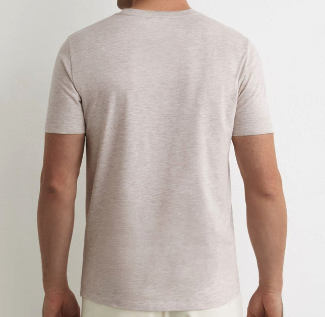 Bless Cotton T-Shirt Wheat Melange Beige Short Sleeve Tops - Quality Brands Outlet