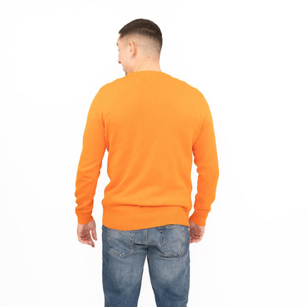 Crew Clothing Mens Rib Knitted Jumper Long Sleeve Orange-Quality Brands Outlet-