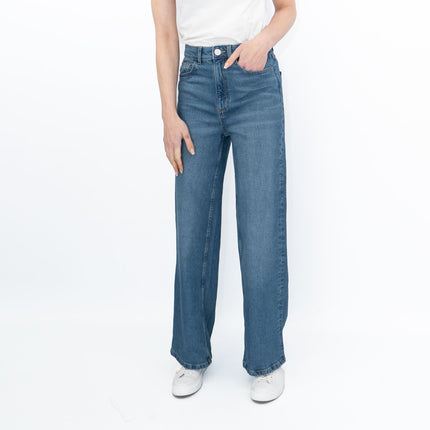 M&S Wide Leg Blue Jeans Medium Indigo Blue