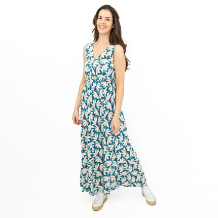 Seasalt Womens Polmanter Floral Blue Jersey Dress-Quality Brands Outlet-