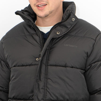 Water Repellent Puffer Jacket Black Winter Coat