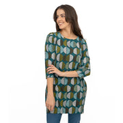 Seasalt Tunic Shore Foraging Longline Top Cotton 3/4 Sleeve - Quality Brands Outlet