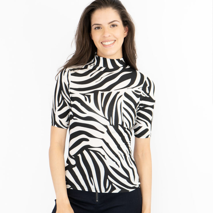 Karen Millen Short Sleeve Zebra Print Tops