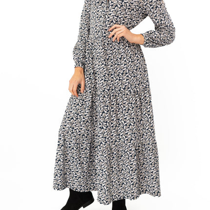 Seasalt Windflower Navy Leaves Cotton Jersey Dress-Quality Brands Outlet-