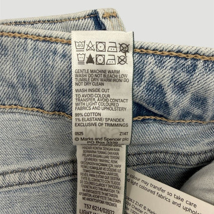 M&S Boyfriend Ankle Grazer Jean Light Indigo Relaxed Fit Casual Denim - Quality Brands Outlet